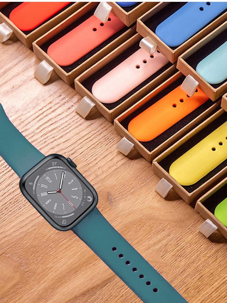 Оригинальный силиконовый ремешок для Apple Watch ultra 2 Браслет 44мм 40мм 45мм 41мм 49мм 42мм 46мм iwatch серия 7 8 se 4 3 5 6 9