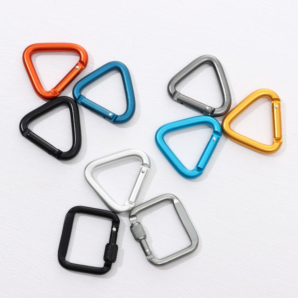 New Safety Multicolor Aluminium Climbing Button Buckle Keychain Alloy Carabiner Camping Hiking Hook