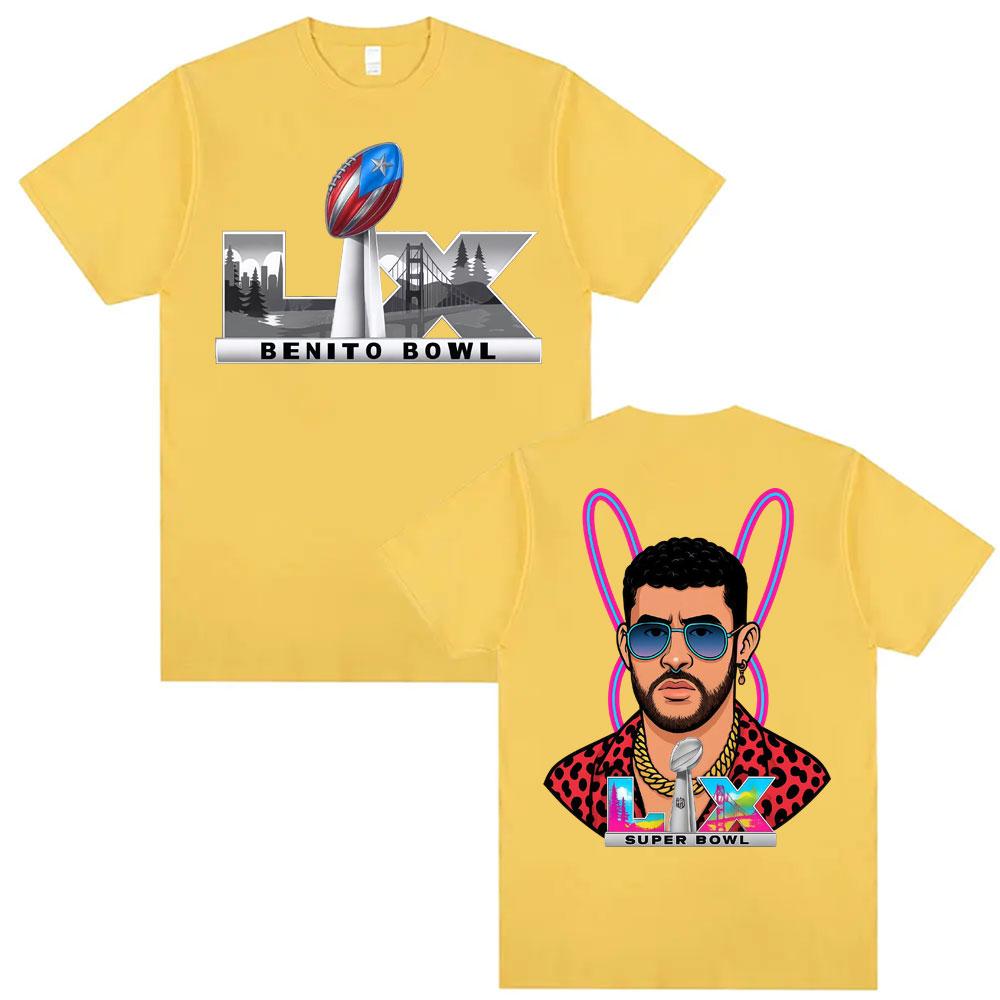 Bad Bunny Super Bowl LIX Puerto Rican Pride Graphic T Shirts Unisex Women Fashion Hip Hop Street Tshirt Casual Loose Cotton Tshirt
