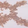 W027 Bling Beaded Dress Applique Lucky Girl Bodice Rhinestone Applique and Trimming for Dress