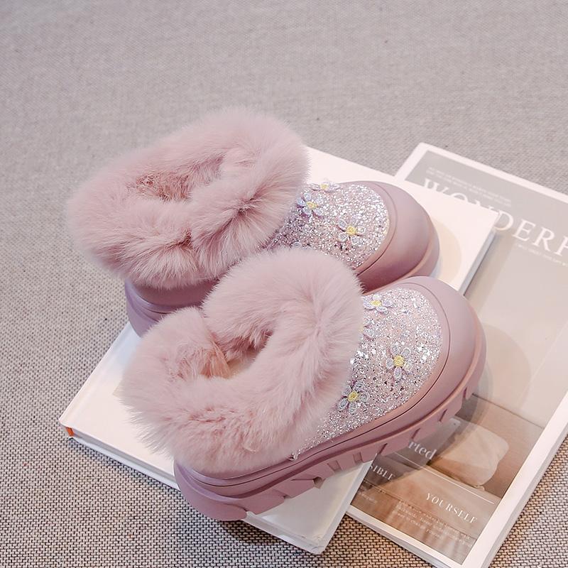 Зимние Детские Сапоги Утепленные Хлопковые Ботинки для Детей Теплые и Утепленные Детские Зимние Сапоги для Девочек