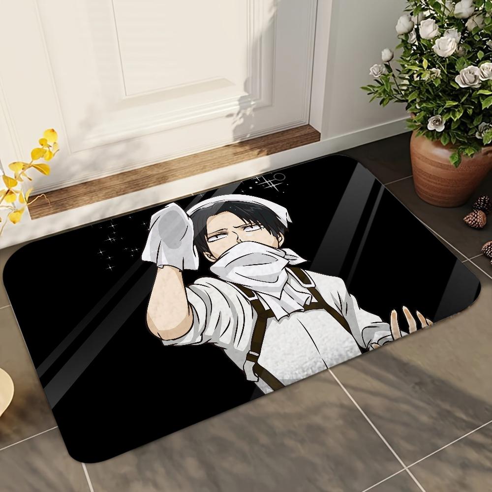 1 шт. Аниме Атака Титанов Леви Аккерман Впитывающие коврики Противоскользящие коврики Принадлежности для домашнего декора Ковры Домашние кухонные напольные коврики
