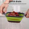 Складная корзина для слива с быстрым сливом, термостойкая, без содержания бисфенола А, кухонный дуршлаг для фруктов и овощей с ручками