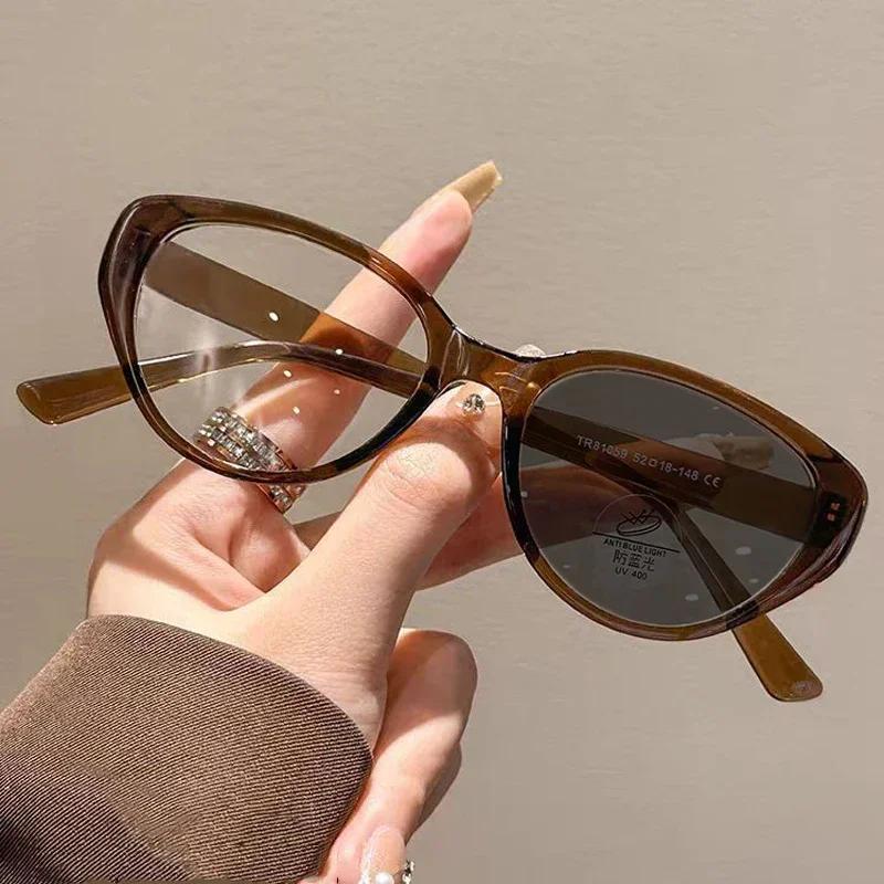 Блокировка синего света фотохромные очки для близорукости ультра легкие очки для близорукости кошачий глаз женские оптические очки высокой четкости