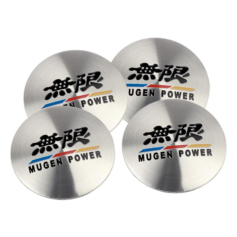 4Pcs Aluminum Mugen Badge Car Wheel Center Cover Hub Caps Sticker For Honda City HR-V Jazz Accord Civic CR-V Fit Insight Vezel