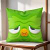 DDuolingo Owl DDuo Cushion Cover Natural Linen Organic Fabric DoubleSided Printing Couch Pillow Covers Home Decor