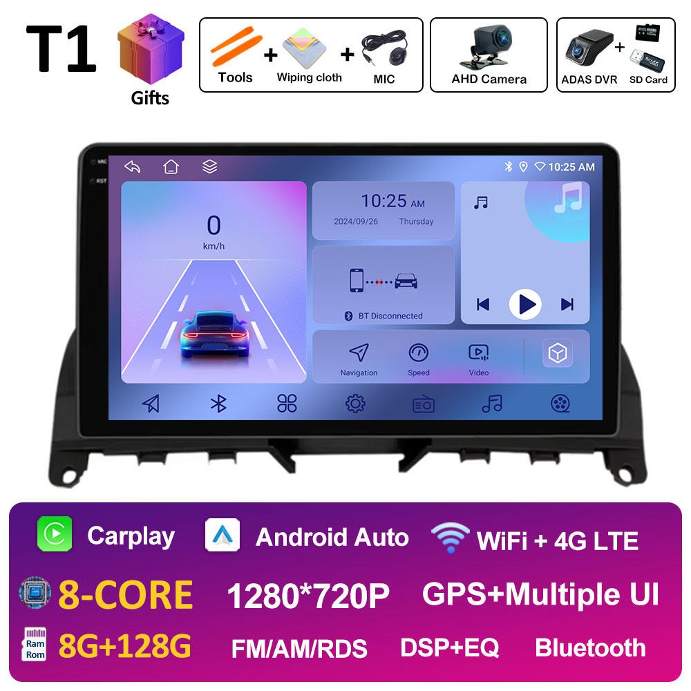 Для Mercedes Benz C Class3 W204 S204 2006 2007 2008 2009 2010 2011 Android 14 Intelligenr System Bluetooth Вентилятор охлаждения GPS Navi