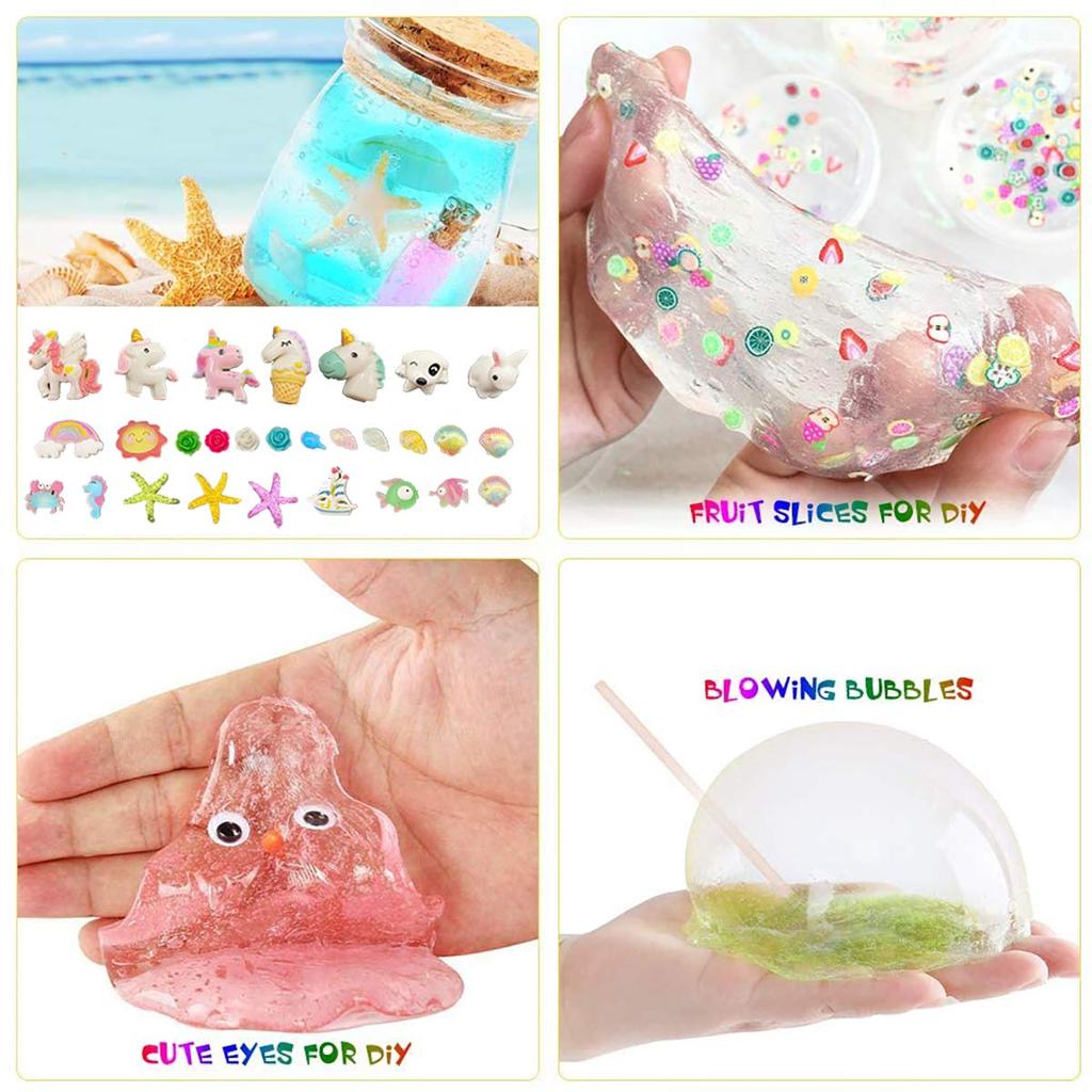 La Gacela Slime 25 шт. Ультралегкий 24-аквариумный фруктовый пенопластовый набор для создания стресса своими руками для начальной школы, набор для рождественского слайма, глина, глина, бутылки,