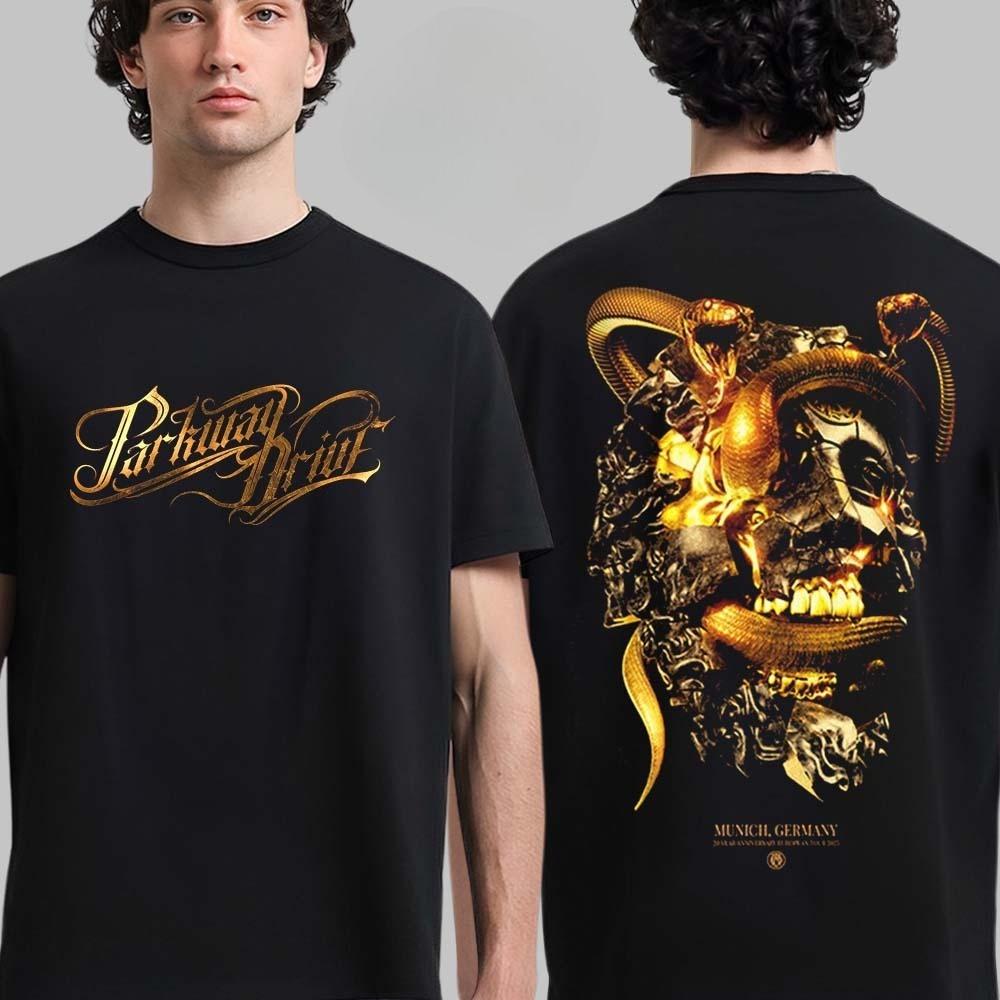 Новый Parkway Drive Мюнхен Германия 2025 20-летний юбилей Европейский тур Pop Up Эксклюзивная футболка 20 сентября 2025 Двусторонняя футболка