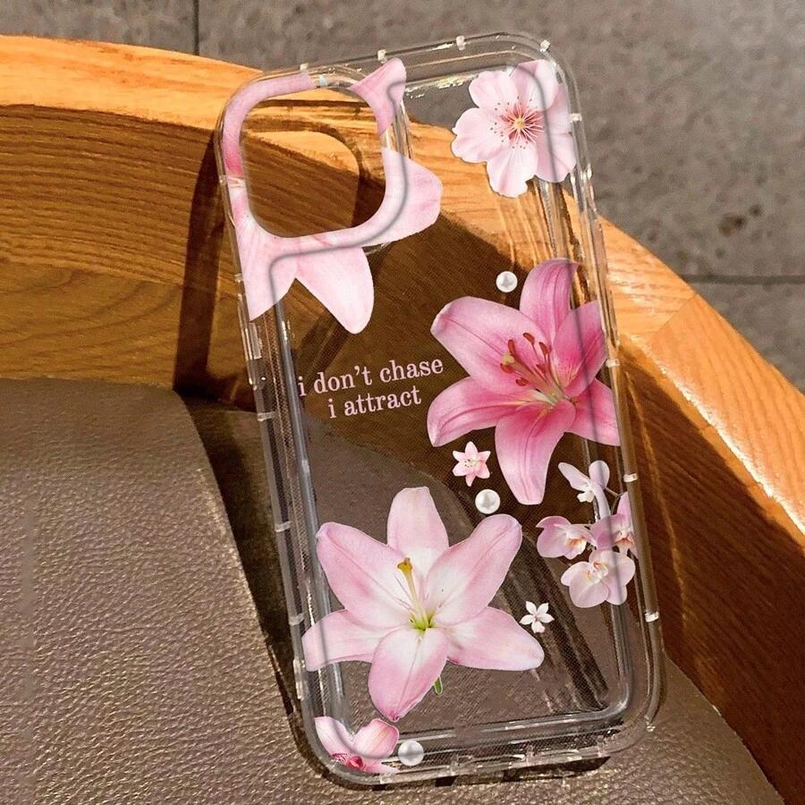 Мягкий чехол для телефона для iPhone 17 16 15 14 13 12 11 Pro Max Air 16E XS X XR 7 8 Plus SE2 Mini Яркий Цветочный Принт Лилии Прозрачная Крышка