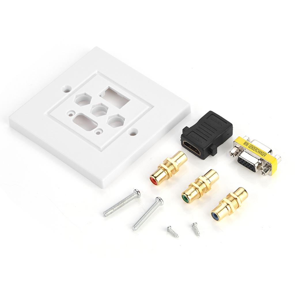 HDMI VGA 3RCA Трехвходное Интегрированное Мультимедийное Настенное Панельное Аудио-Видео Гнездо