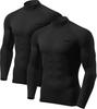 Tesla Sports and Compression Cold Inner Running Sports Thermal Men's High-Neck Undershirt, 2-Piece Set, Fleece-Lined, Moisture-Wicking, Quick-Drying,