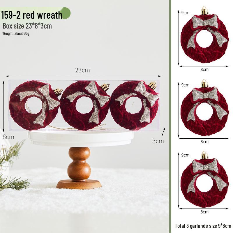 Hand-Painted Wine Red Christmas Ornament - Flocked Hanging Ball for Trees, Hotels, Malls, and Window Displays