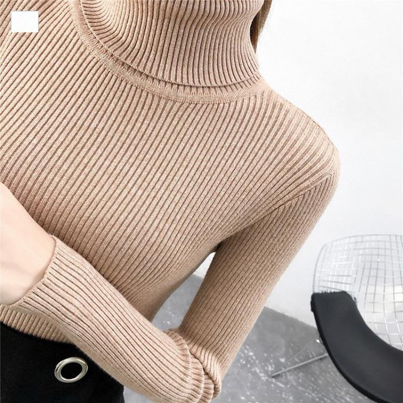 Водолазка свитер женский с базовой рубашкой осень и зима новый длинный рукав теплый тонкий однотонный свитер