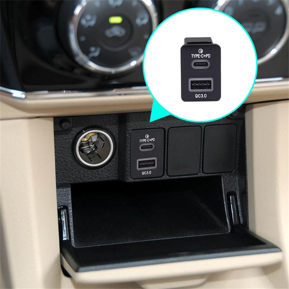 18W Car Charger Type-C+QC3.0 Fast Charging For Toyota Corolla Yaris RAV4