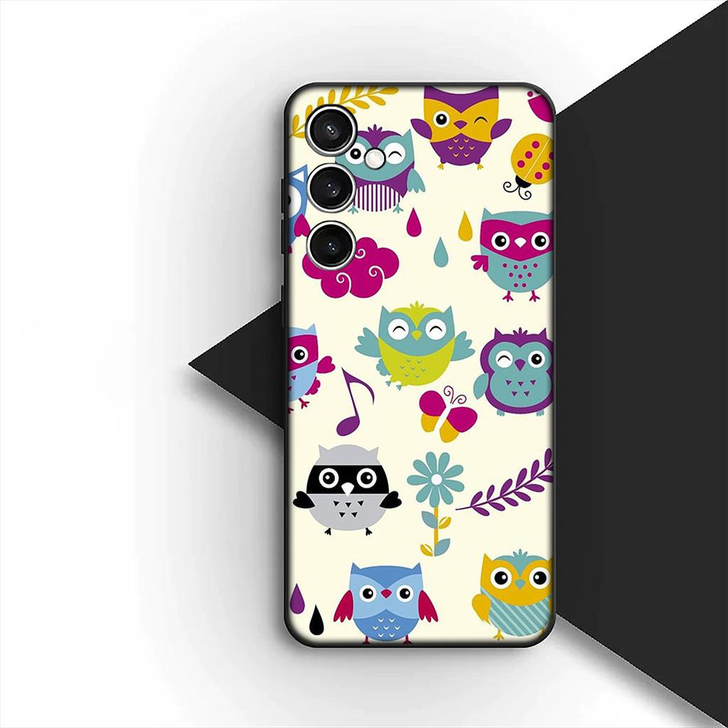 Soft Cover for Samsung Galaxy S24 S25 S23 FE Ultra Plus S7 Edge S25+ S23+ A56 5G Casing Phone Case Wallpaper Owl Bird