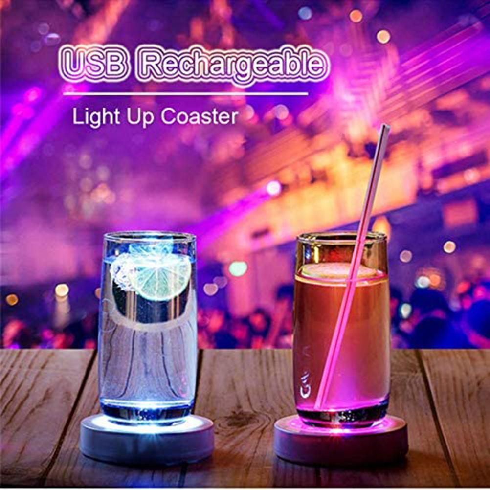 LED Drink Coasters Cup Coaster with Light Gravity Sensor Drink Pads for Bar Party Club