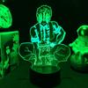 Светодиодный светильник в стиле аниме «Убийца демонов» для детей, украшение для спальни, ночник, подарок на день рождения, фигурка Akaza, акриловая 3d лампа, манга, Kimetsu No Yaiba