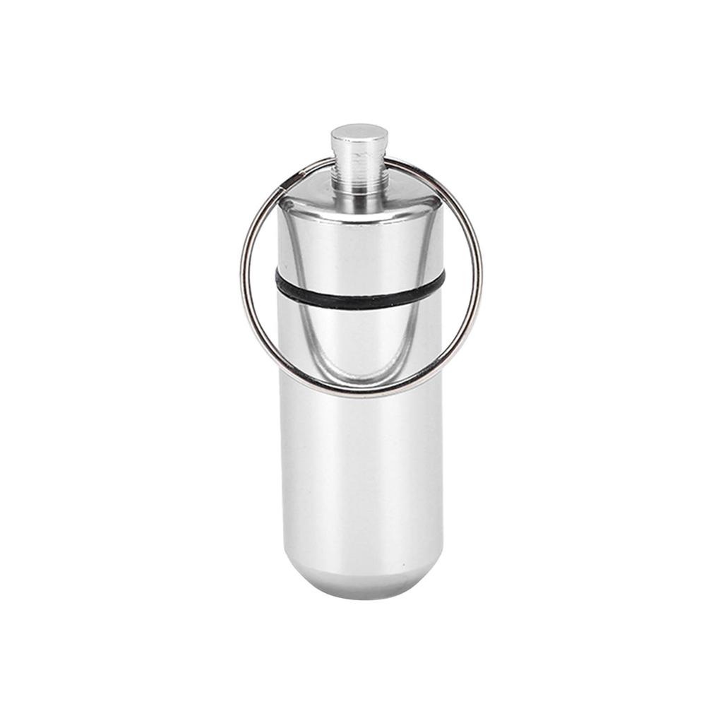 Флакон для лекарств из алюминиевого сплава, уличный, портативный, водонепроницаемый, влагостойкий, серебристый
