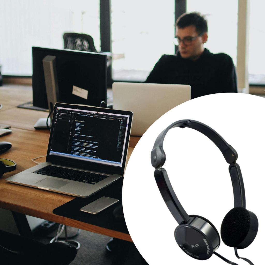 Foldable Over-Ear Headphone Corded Noise Isolating Corded Stereo Headsets with Microphone for Adults Teens 3.5mm