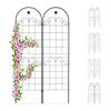 Relaxdays Treillis Jardin Fer Set De 2 Clôture Plante Grimpante Grille Fleurs Arceau Rosier 180 X 50 Cm B, Vert Foncé