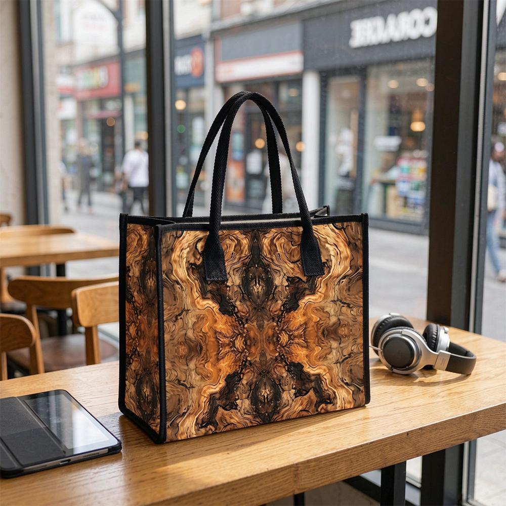 Fashion Marble Pattern Tote Bag Casual Large Capacity Shoulder Handbag for Daily Use