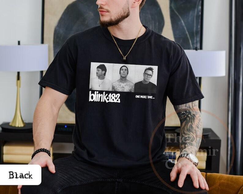 Винтажная черная хлопковая унисекс футболка Blink 182 One More Time, размеры от S до 5XL