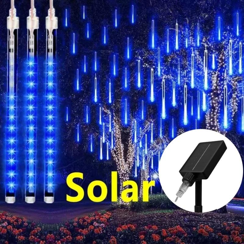 30/50см Светодиодные солнечные огни Метеоритный дождь Праздничные гирлянды Водонепроницаемый садовый свет Рождественское свадебное украшение