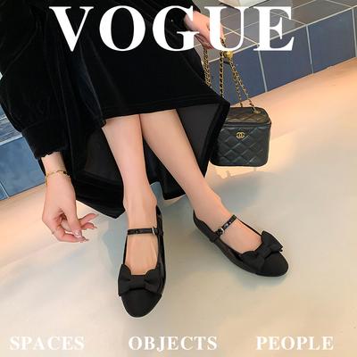 2025 весна новый милый бант девочка маленькая круглая голова с туфлями Мэри Джейн женские