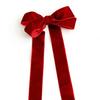 Винтажные бархатные ленточные банты Украшение для рождественской елки 4" x 10" Деревенский бант Рождественское украшение для елки Домашняя вечеринка Венок на входную дверь Гирлянда Декор