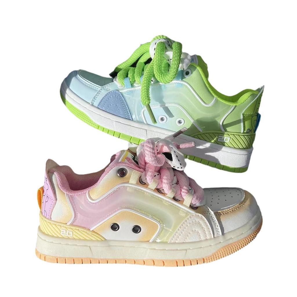 2025 осень оригинальные туфли-утки-мандаринки из желе, дофаминовые повседневные спортивные туфли для мужчин и женщин, кампусный тренд, парные туфли для скейтборда