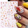 Nail Art Stickers Ins Autumn Thanksgiving Maple Leaf Halloween Pumpkin Adhesive Nail Stickers