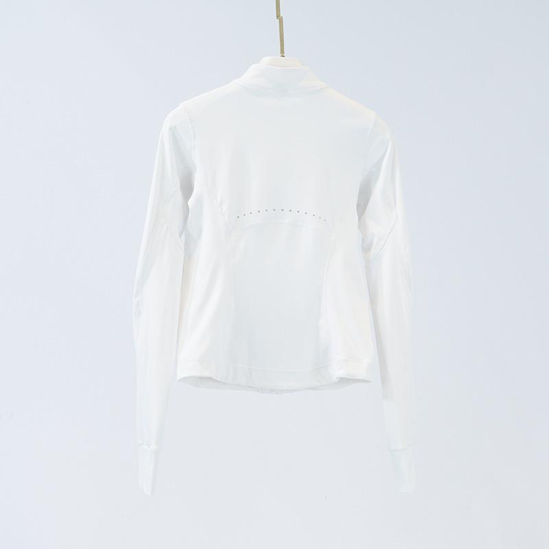 Женская спортивная куртка облегающего кроя со светоотражающими элементами - Легкий нейлон-спандекс, воротник-стойка для летних мероприятий на открытом воздухе