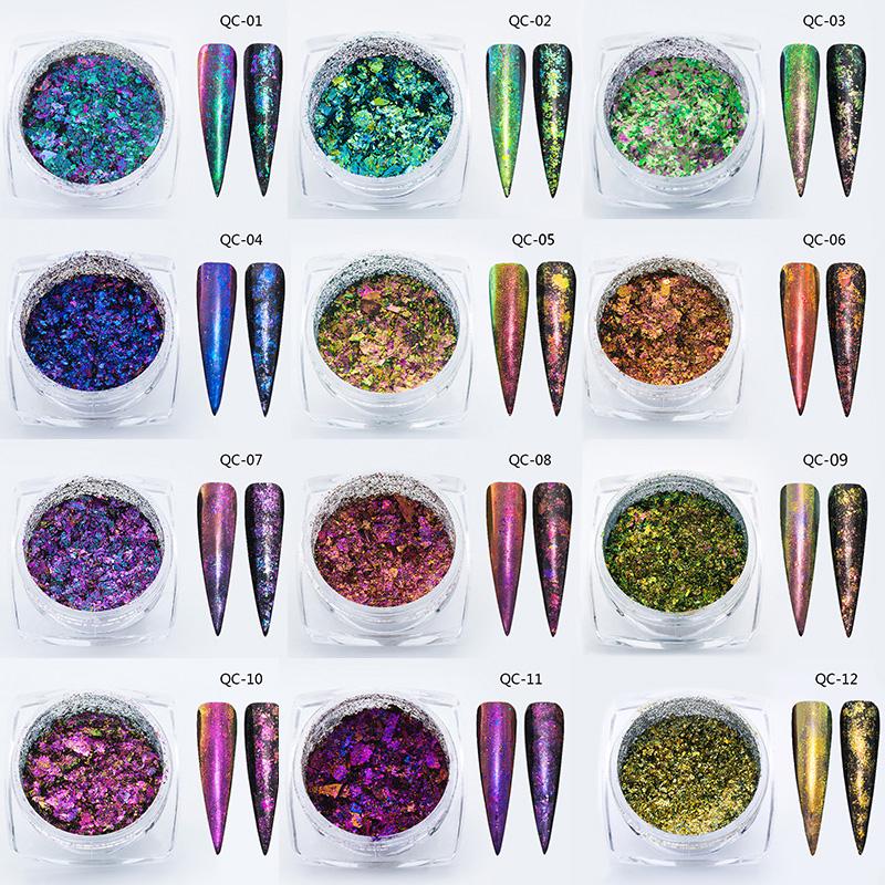 Mtssii Holographic Chemeleon Mirror Glitter Powder Irregular Flakes Paillettes Sequin Nail Art Decor