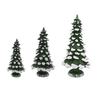 15/20/25CM Mini Christmas Tree Ornament Miniature Snow Xmas Tree Resin Statue Figurine Home Office Holiday Party Decoration