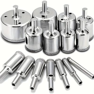 Набор из 10 сверл по плитке, набор с алмазным покрытием, плитка, мрамор, стекло, керамика, кольцевая пила, сверление, электроинструменты, аксессуары, сверло 3 мм-50 мм