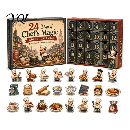 Holiday Gift for Kids 2026 Career Advent Calendar, 24-Day Countdown Box with Mini Occupation Retro Set Figures, Community Helper Ornament Set,