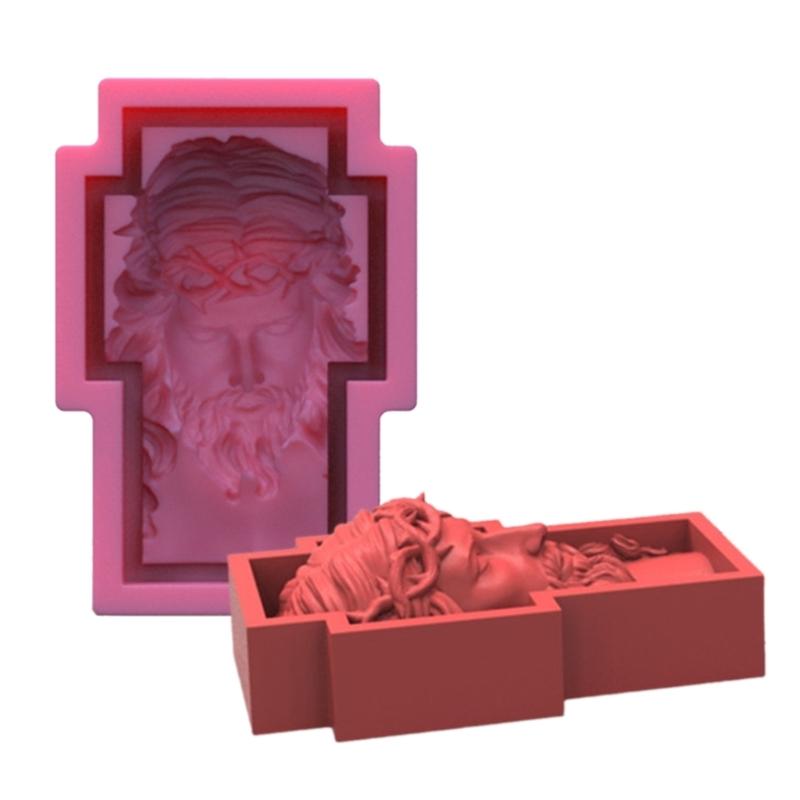 Candle Decoration Statue Head Man Silicone Mold Resin Epoxy Christmas Crafts Ornament Jewelry Candle Making Tool