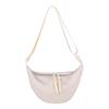 Solid Color Single Shoulder Bags Handbag Half-moon Bag Simple Hobo Crossbody Bag  Unisex