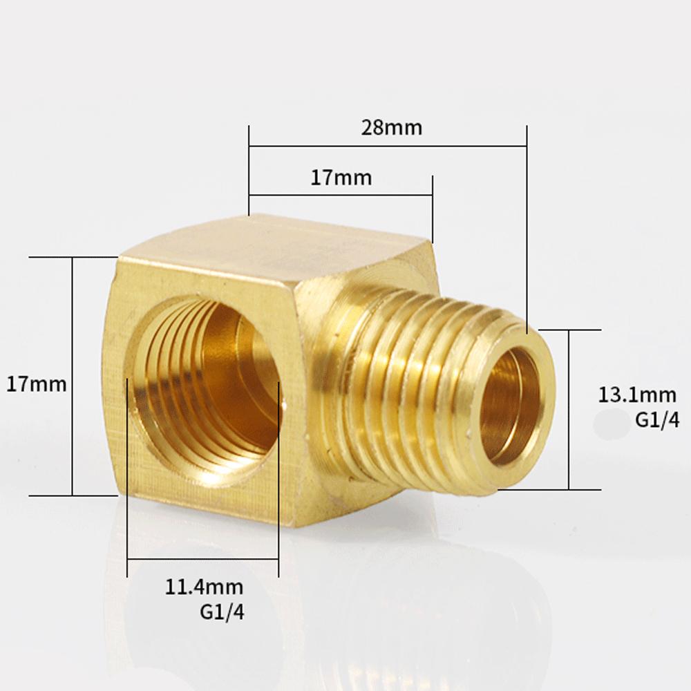 M6 M8 M10 1/8" 1/4" 3/8" BSP Female Male Brass 90 Degree Elbow Pipe Fitting Coupler Connector Water Lubrication Tubing Block