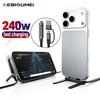 240 Вт 2 в 1 USB C на USB C Быстрая зарядка Складная подставка Кабель данных Тип C Настольный держатель Зарядный провод Для iPhone17 16 Samsung