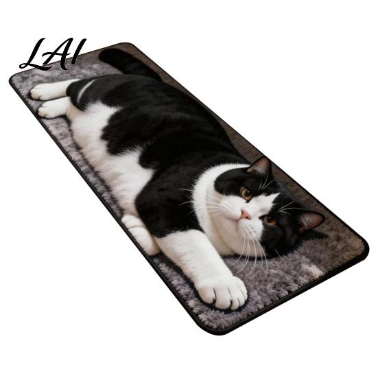 Water Absorbent Door Mat Cute Cat Shape Bathroom Rug 3D Simulation Modeling Soft Imitation Quick Dry Bath Cashmere Floor Mat Non-slip Decorative