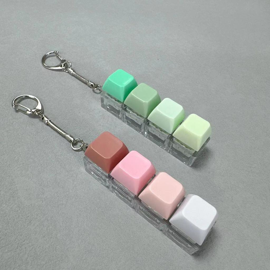 2 Pcs Keyboard Fidget Toy 4-In-1 Keyboard Decompression Button Finger Clicker Toys Stress Relief Keychain Gifts