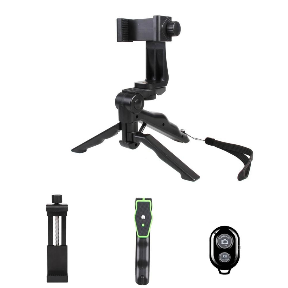 Стабилизатор штатива для мини-смартфона Bluetooth, настольная настольная подставка-штатив с держателем для телефона и беспроводной пульт дистанционного управления для телефонов iPhone Samsung Huawei