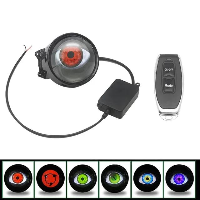 2pcs Car Decorative Headlight Dynamic Writing Wheel Eye Demon Eye Universal Modification Headlights Auto Supplies