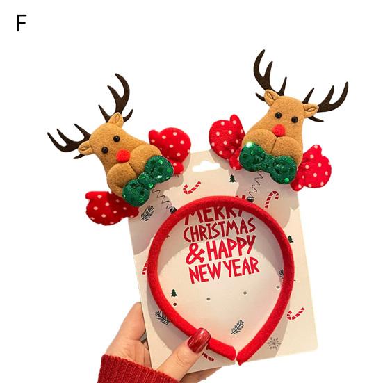 Рождественская повязка на голову с блестящими пайетками, бант для ушей, декор Санта-Клауса, эластичная весенняя противоскользящая повязка, обычная посадка, узкая полоса, реквизит для новогодней вечеринки, аксессуары для волос