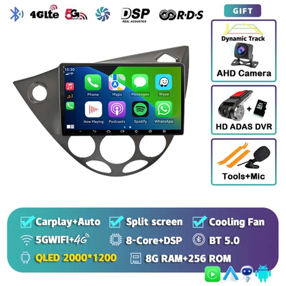 9-дюймовый Android 14 автомобильный радиоприемник для Ford Fiesta 1995-2001 Focus MK1 1998-2004 2 Din стерео мультимедийный проигрыватель Carplay Autoradio головное устройство