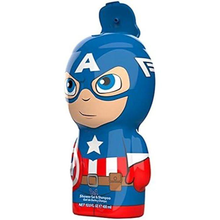 Marvel Captain America Gel Douche et Shampooing 2 en 1 – Фигурка 3D с превосходным парфюмом для детей и взрослых (400 мл)