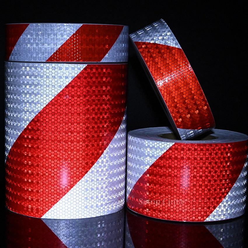 DIY 20cm*1m Twill Reflective Waterproof Tape Left Or Right Reflectors Self-Adhesive Safety Warning Sticker Conspicuity For Truck