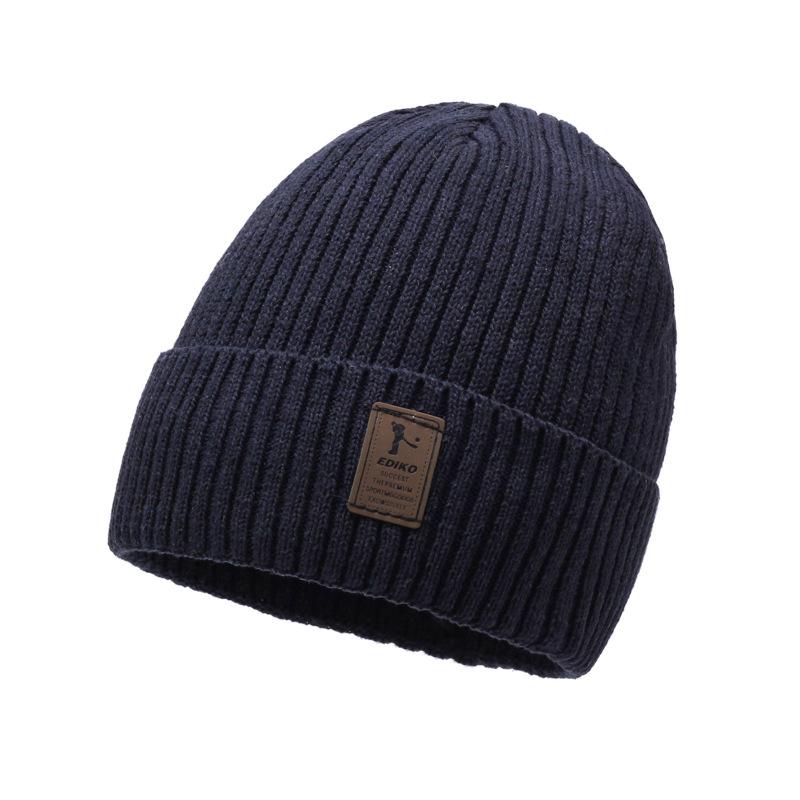 Wool hat Winter men's hat Fleece outdoor cold and warm cold hat Square standard thickened autumn and winter knitted hat